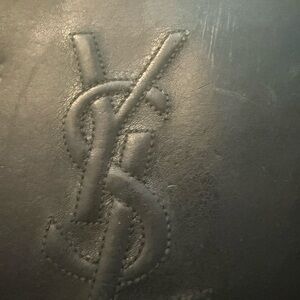 YSL Gunmetal Leather Clutch